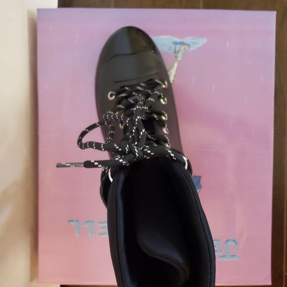 Jeffrey Campbell Foggy Lace-up  Rainboot Black 7 - Picture 11 of 11